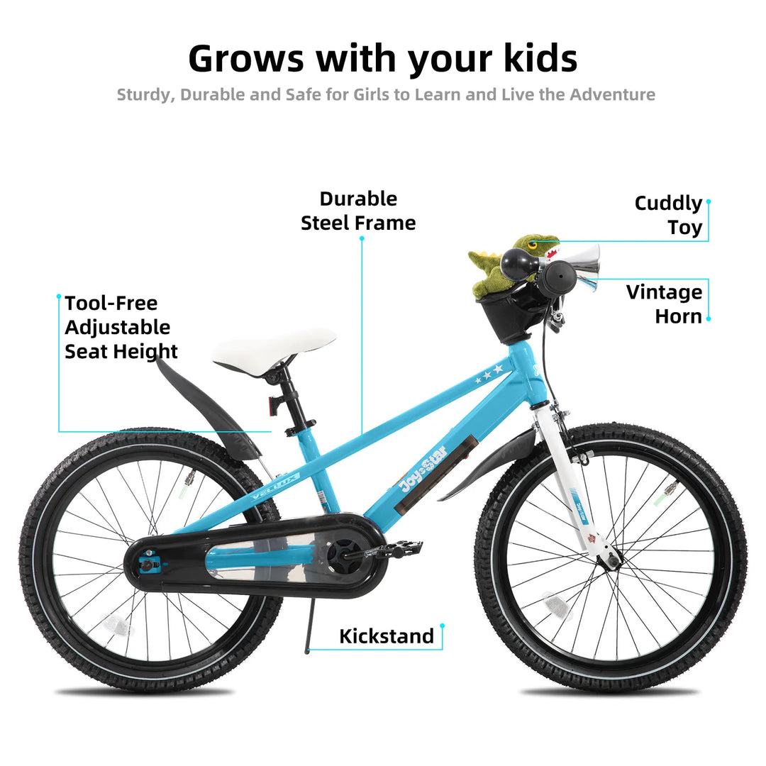JOYSTAR Vellux Light Up 12 16 20 Inch Kids Bike with Training Wheels