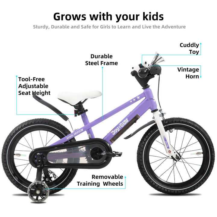 JOYSTAR Vellux Light Up 12 16 20 Inch Kids Bike with Training Wheels