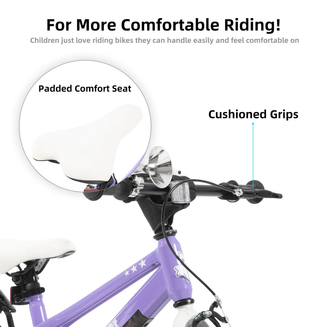 JOYSTAR Vellux Light Up 12 16 20 Inch Kids Bike with Training Wheels