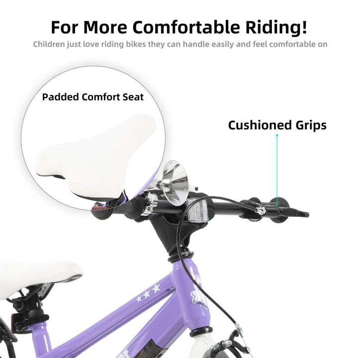 JOYSTAR Vellux Light Up 12 16 20 Inch Kids Bike with Training Wheels