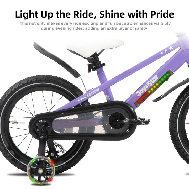 JOYSTAR Vellux Light Up 12 16 20 Inch Kids Bike with Training Wheels
