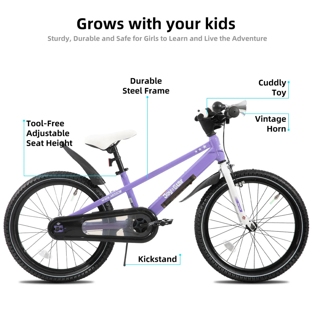 JOYSTAR Vellux Light Up 12 16 20 Inch Kids Bike with Training Wheels