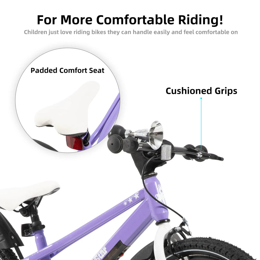 JOYSTAR Vellux Light Up 12 16 20 Inch Kids Bike with Training Wheels