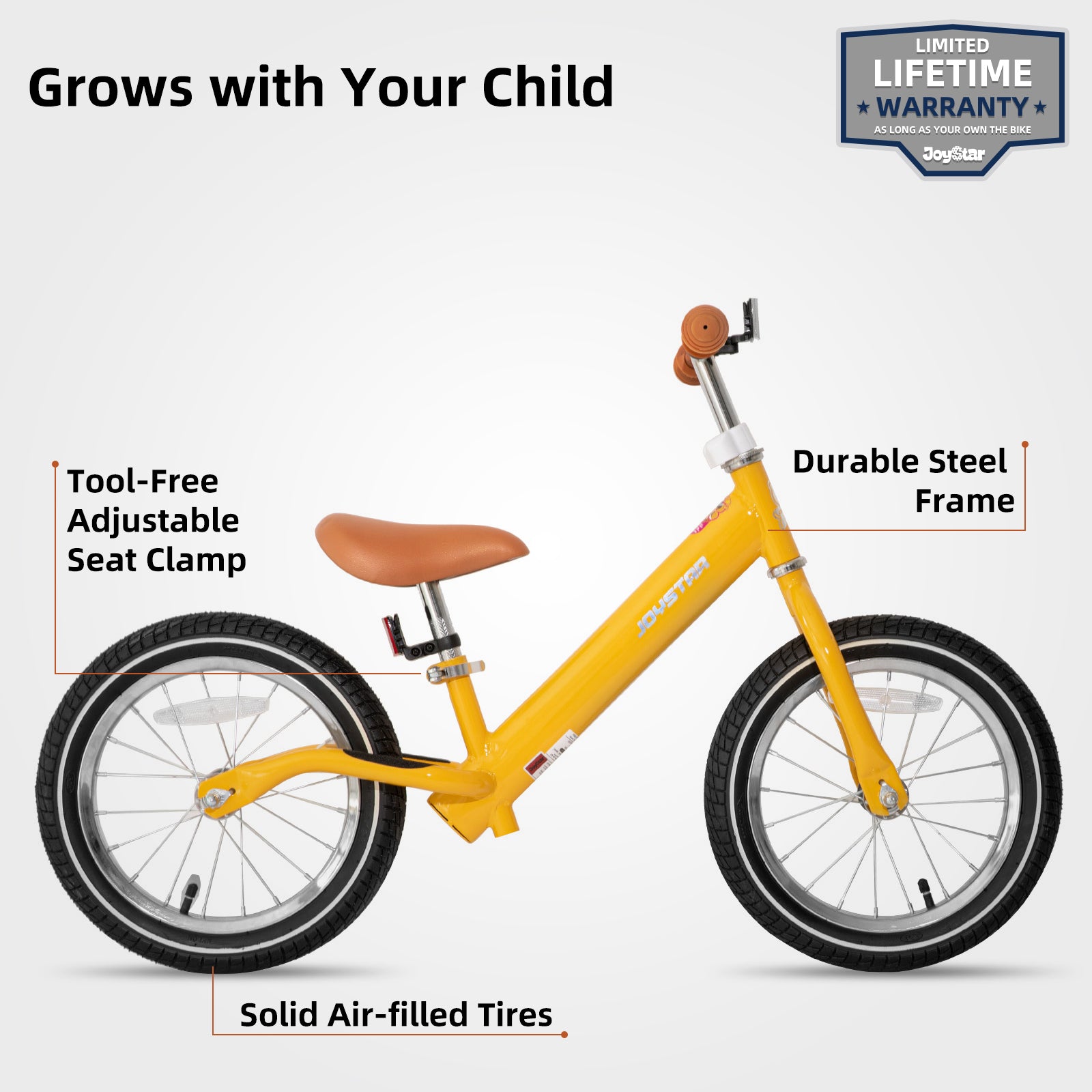 JOYSTAR 14/16 Inch Balance Bike for Toddlers and Kids Ages 3-8 Years Old