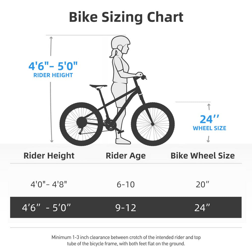 JOYSTAR Lubbock 20" 24" Kids Mountain Bike 7-Speed Bicycle - JOYSTARBIKE