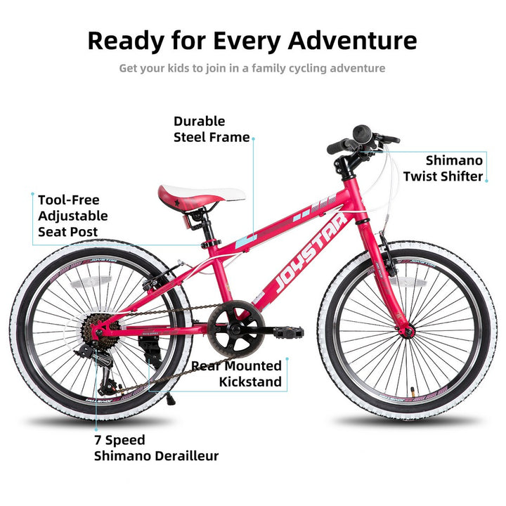 JOYSTAR Lubbock 20" 24" Kids Mountain Bike 7-Speed Bicycle - JOYSTARBIKE