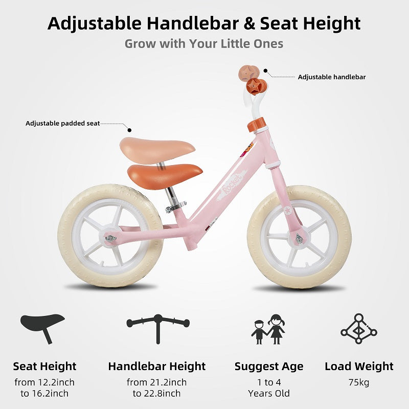 JOYSTAR 12 Inch Balance Bike - Lightweight Push Bike For Toddlers 18 Months To 5 Years