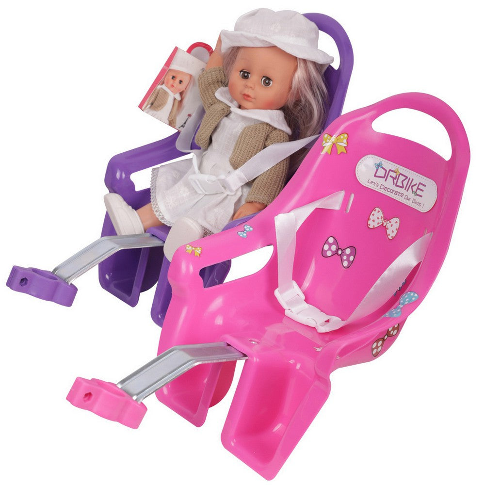 baby doll bike seat with helmet Joystar Girls Bike Doll Seat with DIY Decals, Pink & Purple