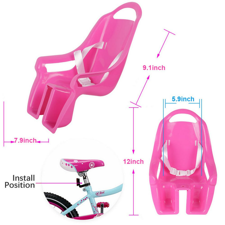 Joystar Girls Bike Doll Seat with DIY Decals, Pink & Purple - JOYSTARBIKE