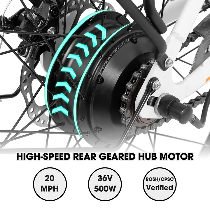 JOYSTAR Onyx 26 Inch 500W Electric Commuter Bike HILAND
