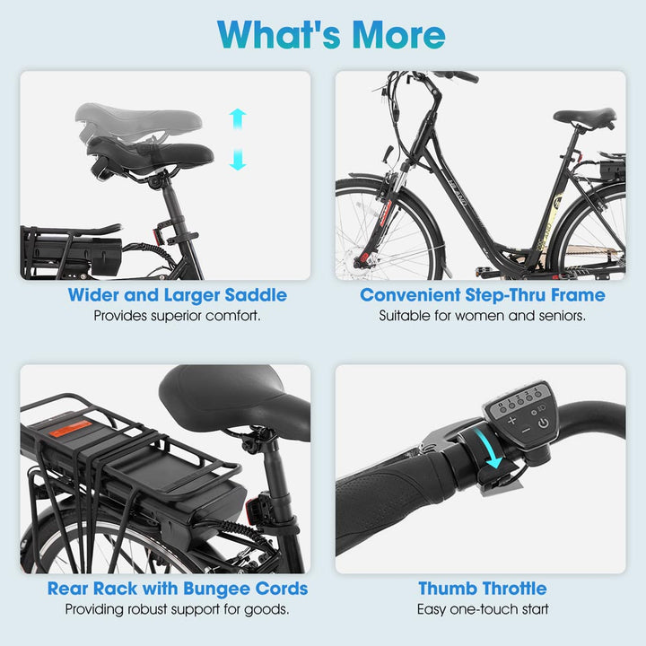 HILAND Karida 700C Electric Bike for Adults 7-Speed City Bicycle Step-Through