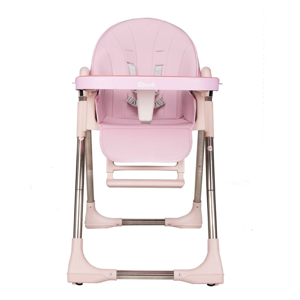 KEANO Baby High Chair for Toddlers and Kids, Foldable Highchair with 5 Different Heights 4 Reclining Backrest Seat 3 Setting Footrest & Removable Tray - JOYSTARBIKE