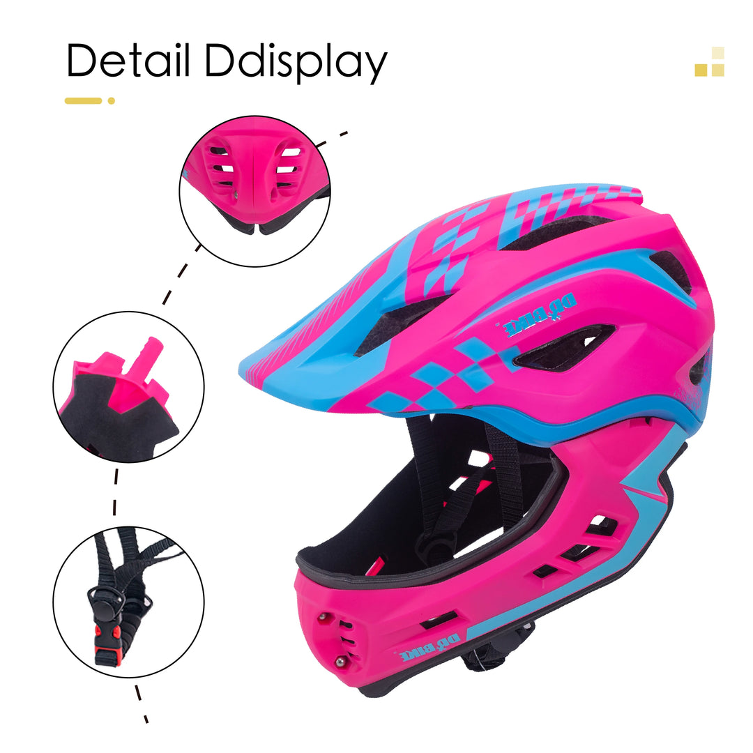 JOYSTAR Kids Full Face Bike Helmet with Detachable Chin Guard, Adjustable Size for Ages 3-9, Impact Resistant Multi-Sport Safety Gear for Cycling, MTB, Scooter - Unicorn, Dinosaur & Star Designs JOYSTAR