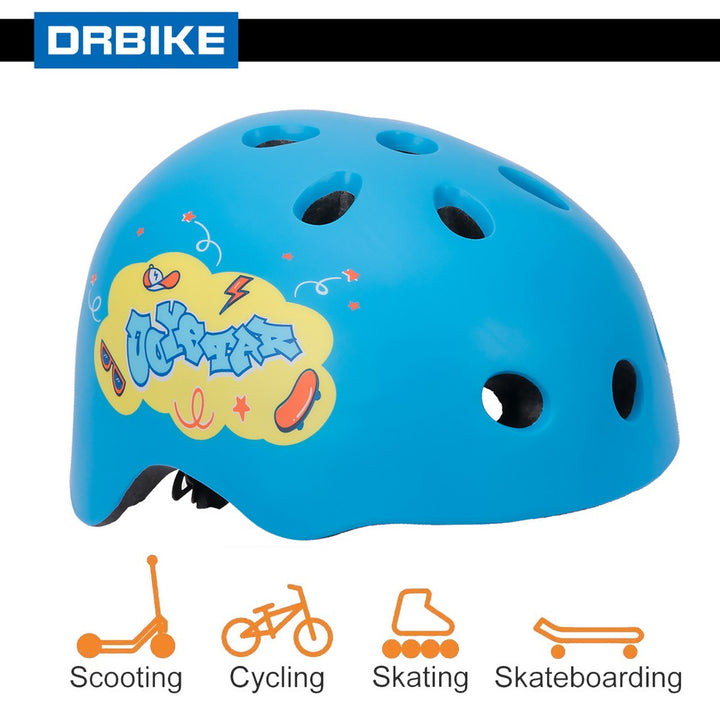 DRBIKE Starry Kids Bike Helmet for Ages 3-8 Boys Girls Blue & Black