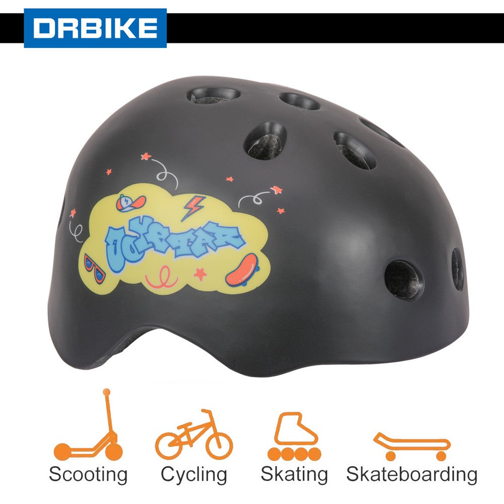 DRBIKE Starry Kids Bike Helmet for Ages 3-8 Boys Girls Blue & Black