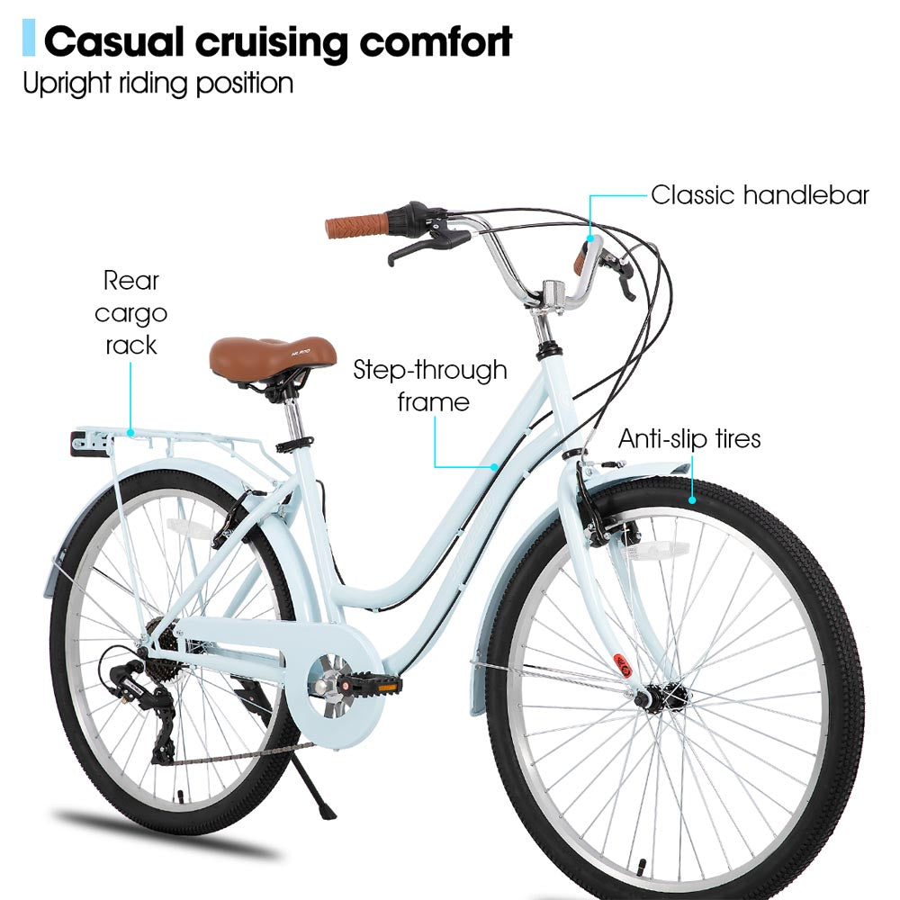 fahrradrahmen beachcruiser HILAND Breeze 26 inch Beach Cruiser Commuter Bike for Men and Women wi – JOYSTARBIKE