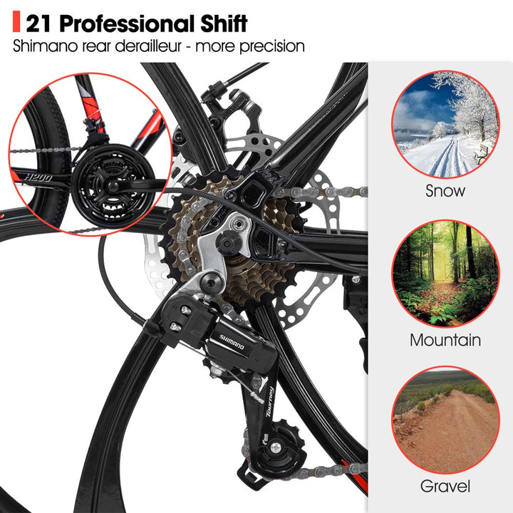 HILAND H200+ | Mountain Bike  21 Speeds Drivetrain Aluminum Frame for Men Women