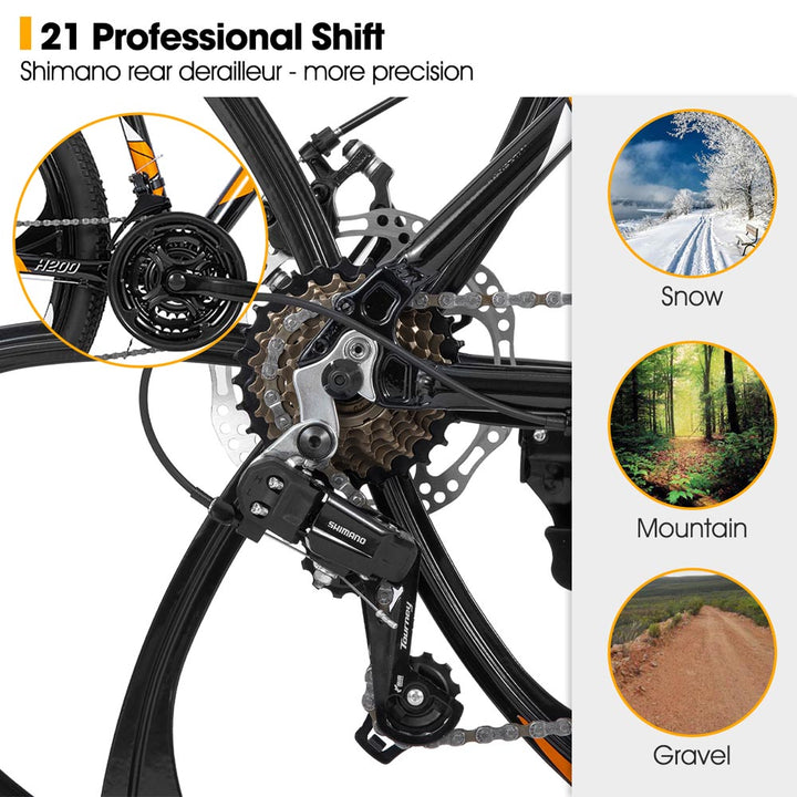 HILAND H200+ | Mountain Bike  21 Speeds Drivetrain Aluminum Frame for Men Women