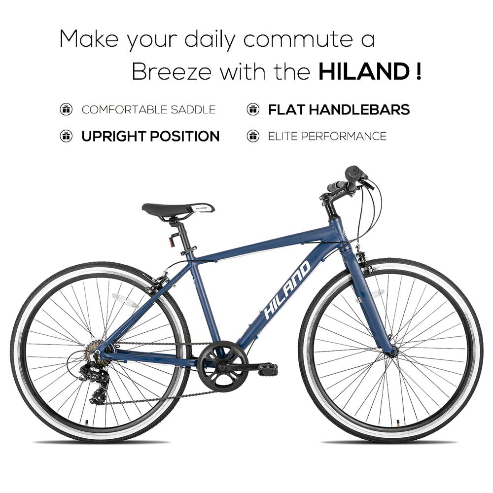 Hiland Flow 700C Wheels Hybrid Bike for Mens and Womens Urban