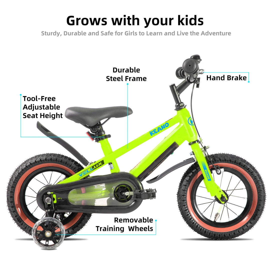 KEANO Vellux 12 16 20 Inch Kids Bike with Training Wheels KEANO