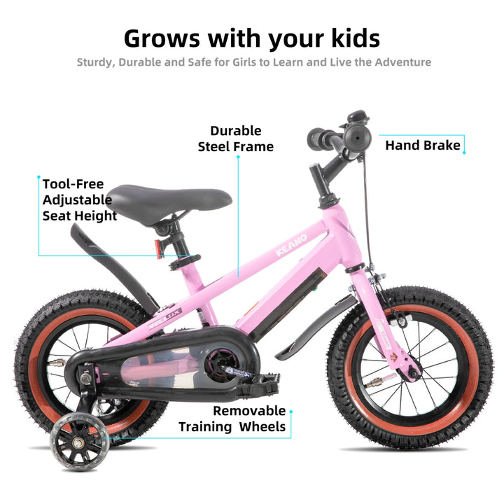 KEANO Vellux 12 16 20 Inch Kids Bike with Training Wheels KEANO