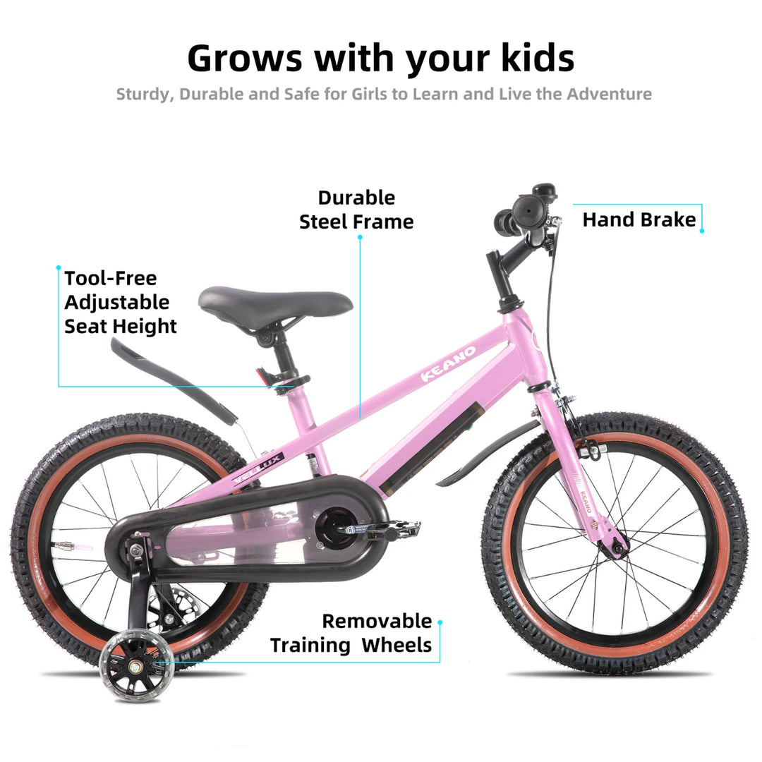 KEANO Vellux 12 16 20 Inch Kids Bike with Training Wheels KEANO