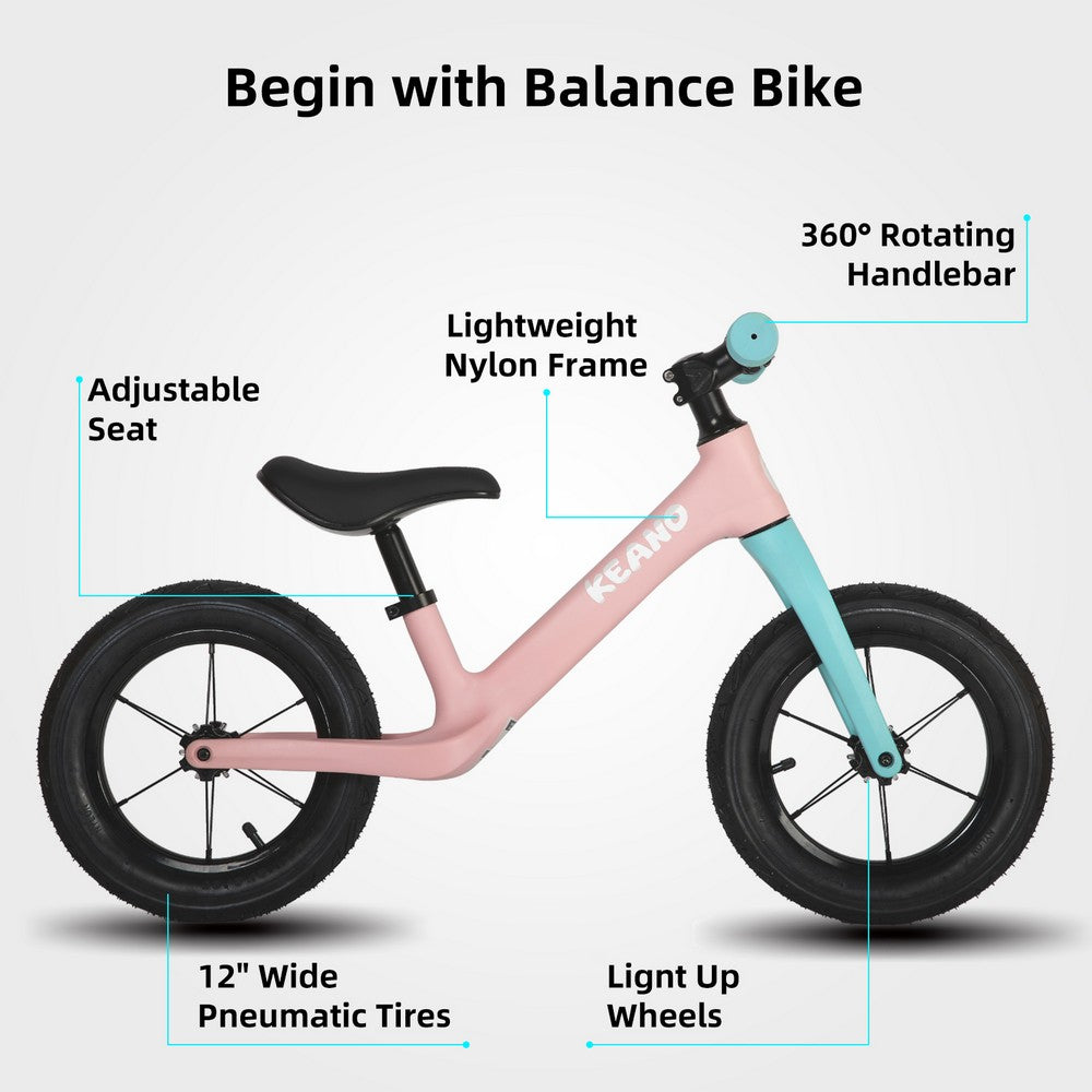 Kids' 2-in-1 Balance Bike 14 In, Discover 500, Age 3-5 - Pearl Pink - Btwin - Foto 8