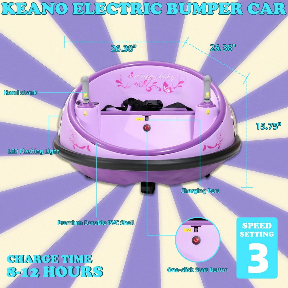 KEANO 12V Electric Bumper Car for Toddlers & Kids 1.5-5 Years Old