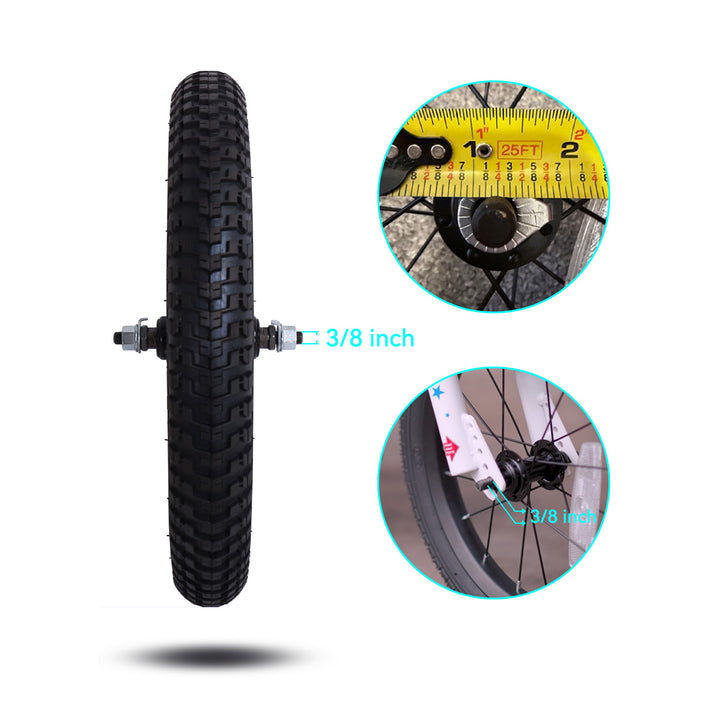 JOYSTAR Front Wheels Replacement for 12 14 16 18 20 Inch Kids Bike, Black & White JOYSTAR