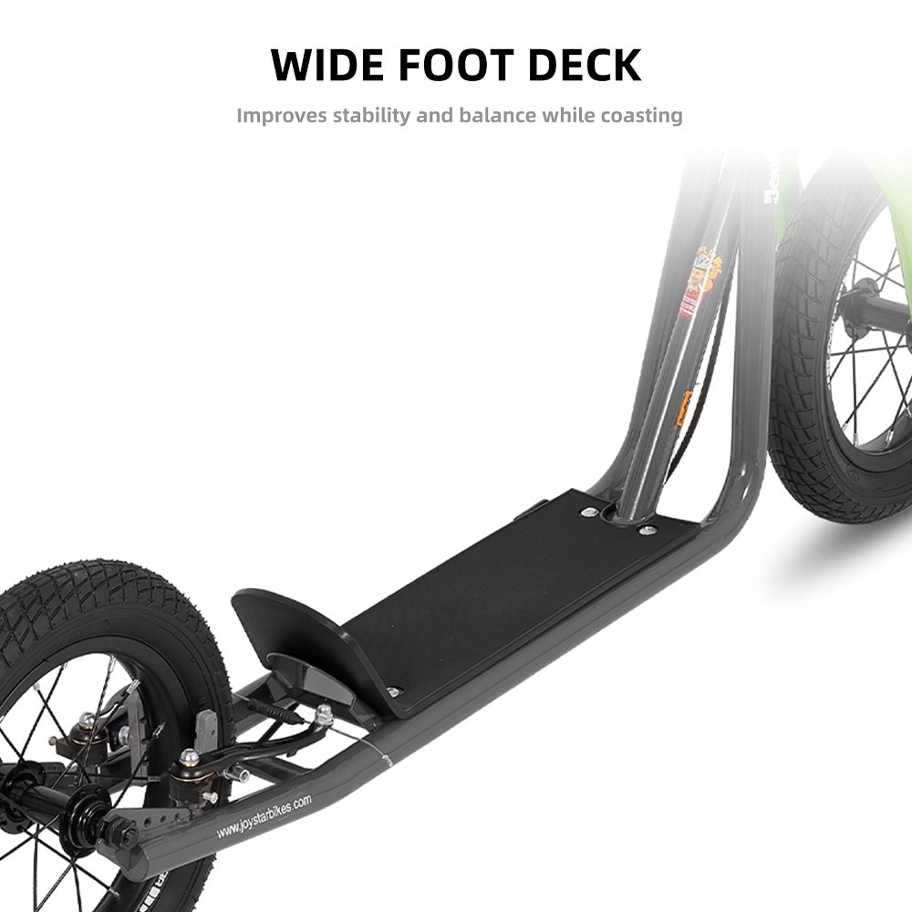 JOYSTAR 12-Inch Kick Scooter For Kids Ages 5-9 - Adjustable Handlebar, V-Brake, Black