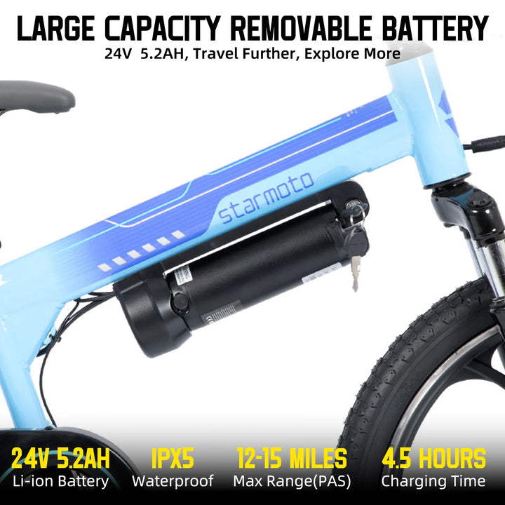 24V 5.2Ah Ebike Battery Replacement for JOYSTAR Radspur E-Bike, 24V Lithium Battery JOYSTAR