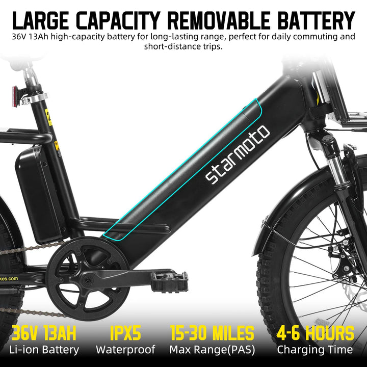 JOYSTAR STARMOTO Lumation 20 Inch Electric Bike for Teenagers & Adults