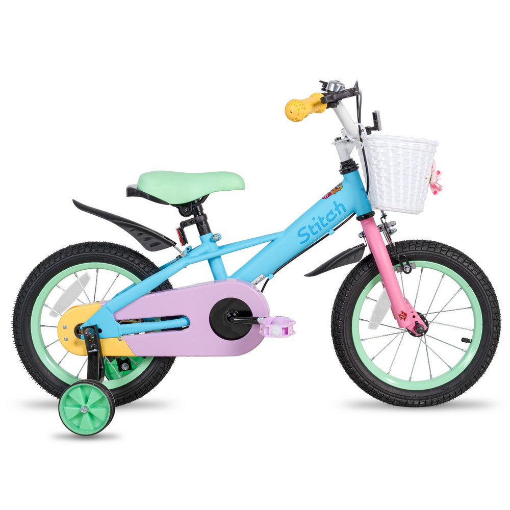 JOYSTAR Macarons Rainbow Girls Bike for 3-7 Years Dual Handbrake