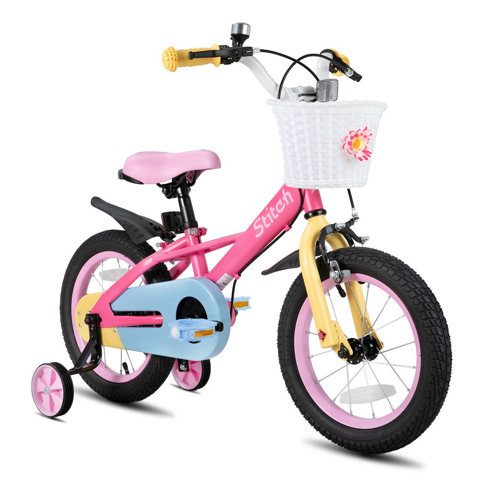 JOYSTAR Macarons Rainbow Girls Bike for 3-7 Years Dual Handbrake