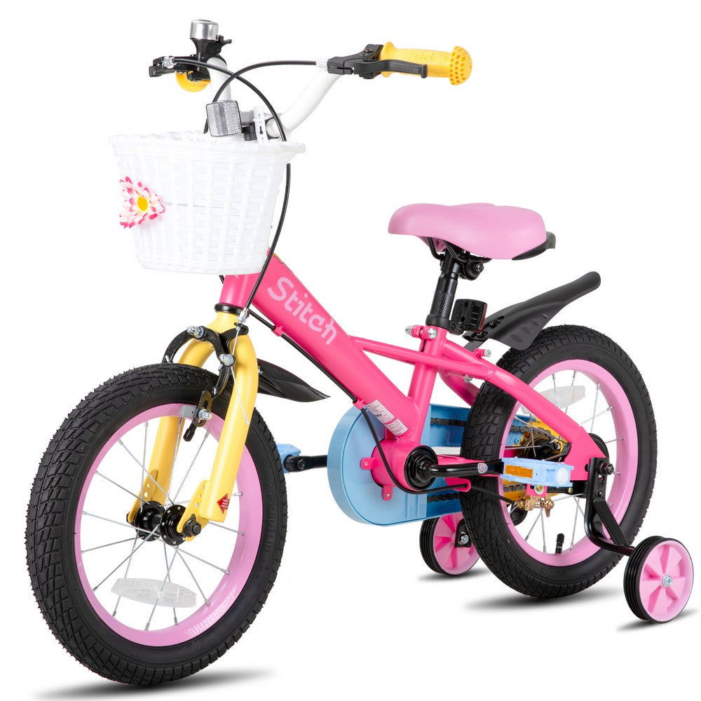 JOYSTAR Macarons Rainbow Girls Bike for 3-7 Years Dual Handbrake