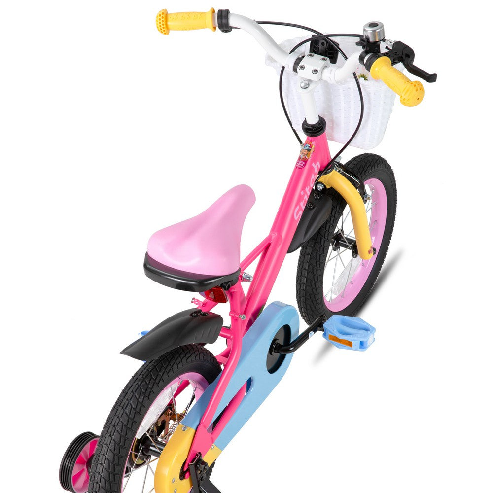 JOYSTAR Macarons Rainbow Girls Bike for 3-7 Years Dual Handbrake