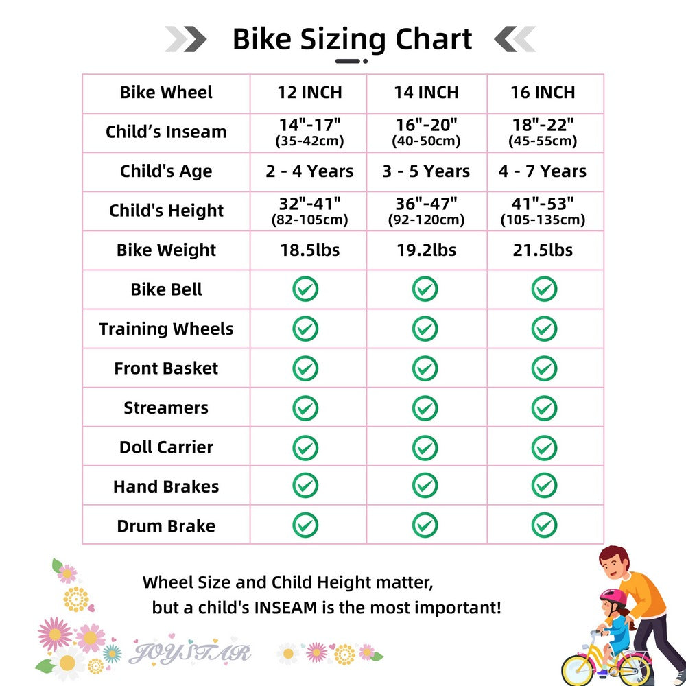 STITCH Little Daisy Girls Bike with Dual Handbrake JOYSTAR