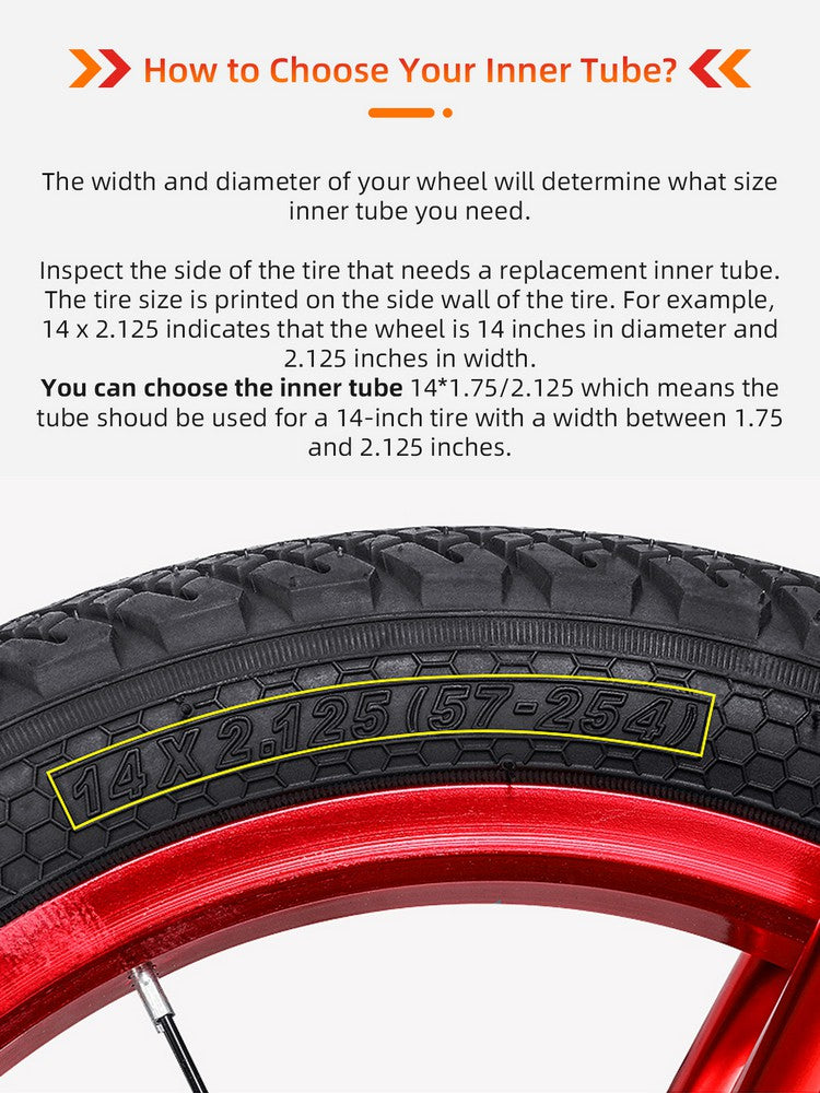 JOYSTAR Replacement Bike Tubes for 12-26 Inch Kids Bike Solid Inner Tu ...