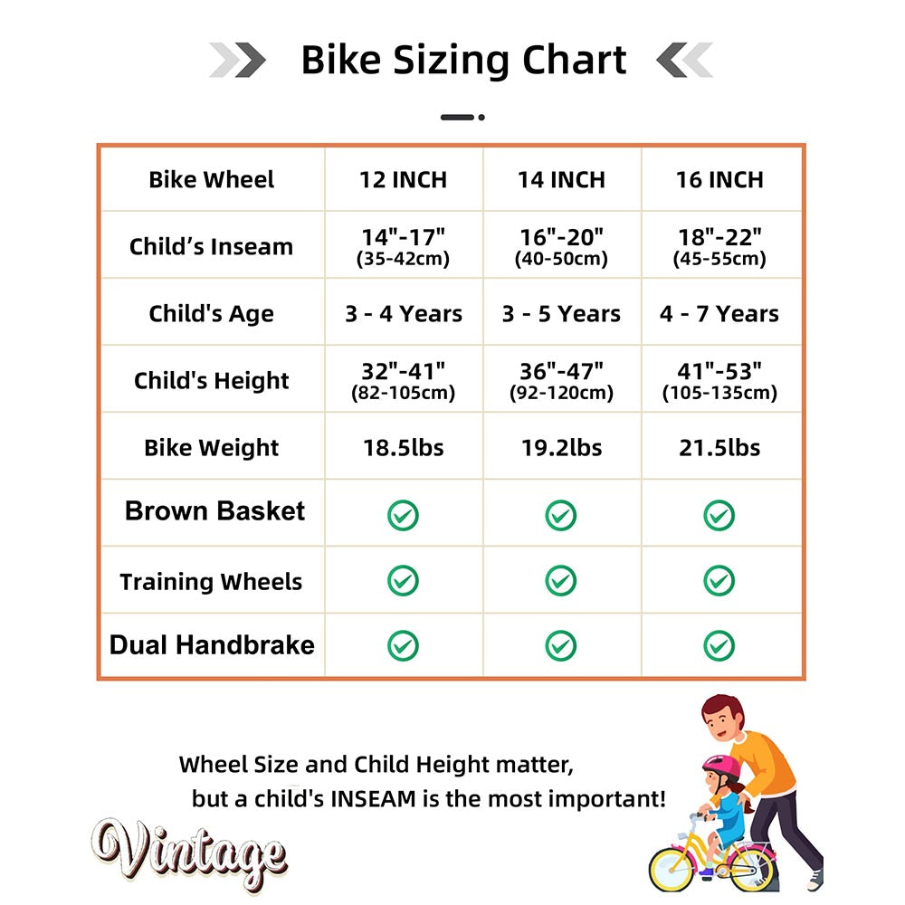 JOYSTAR Vintage Kids Bike for 3-7 Yrs Unisex Kids UK