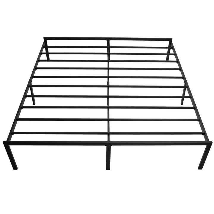 KEANO Black Bed Frame, Heavy Duty Durable Metal Platform with Sturdy Steel Slats, 12.4 Inch Large Underbed Storage Space, No Box Spring Needed, Easy to Assembly, Noise Free - JOYSTARBIKE