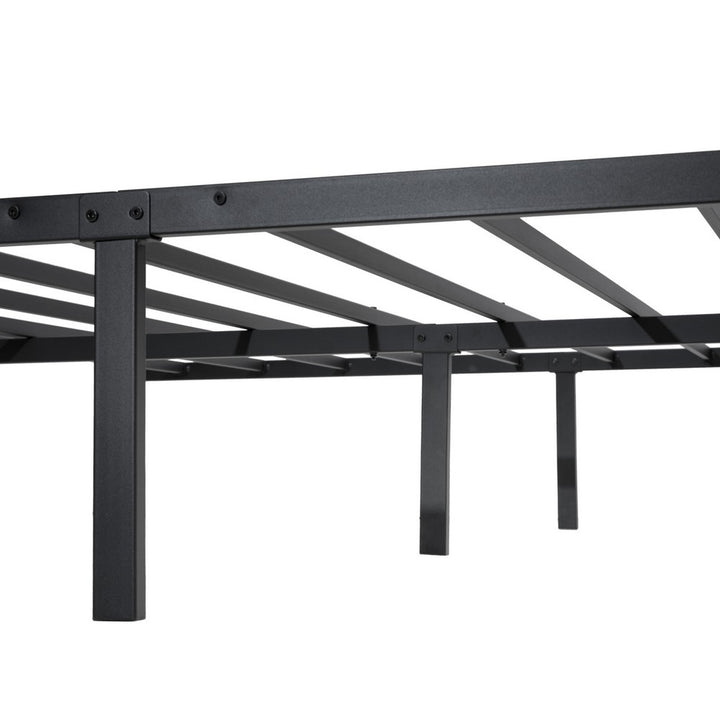 KEANO Black Bed Frame, Heavy Duty Durable Metal Platform with Sturdy Steel Slats, 12.4 Inch Large Underbed Storage Space, No Box Spring Needed, Easy to Assembly, Noise Free - JOYSTARBIKE