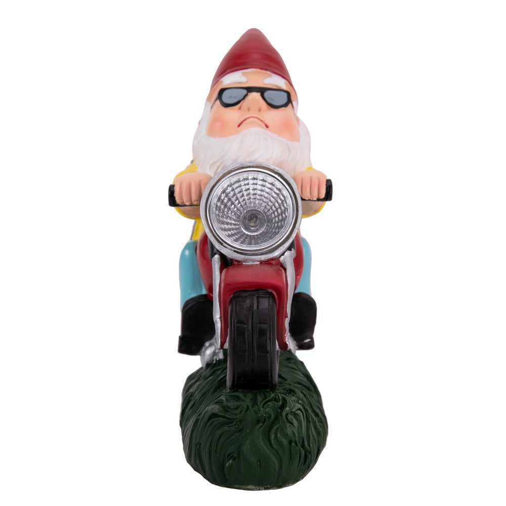 KEANO Garden Gnome Riding Motorcycle Funny Outdoor Statue Gnome Decoration Indoor Outdoor Lawn Figurines for Home Yard Garden KEANO