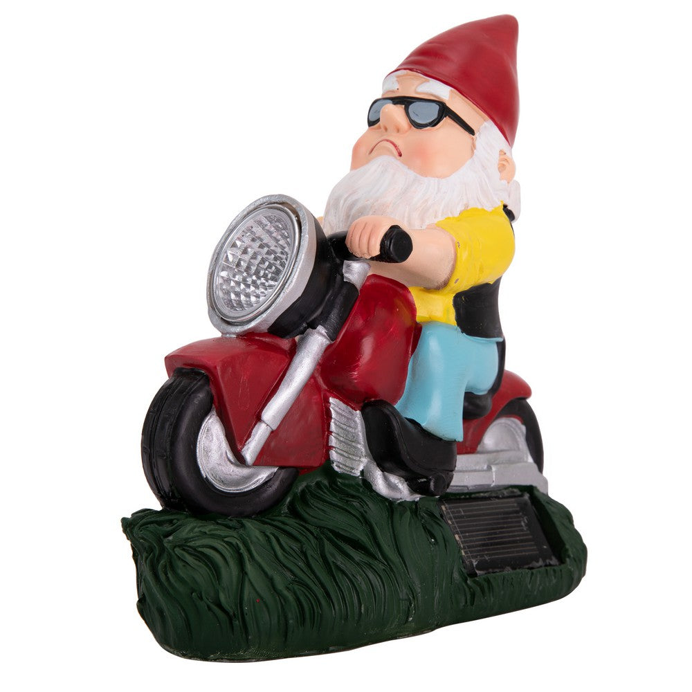 KEANO Garden Gnome Riding Motorcycle Funny Outdoor Statue Gnome Decoration Indoor Outdoor Lawn Figurines for Home Yard Garden KEANO