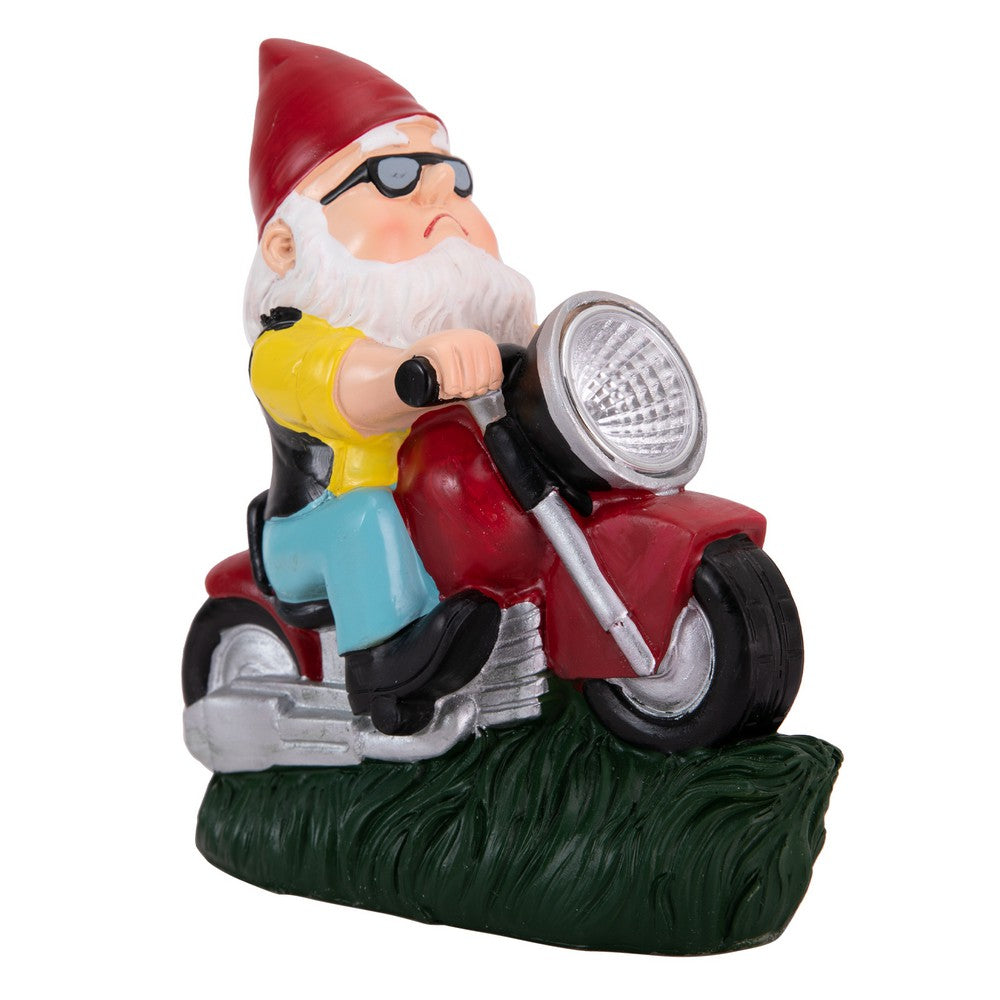 KEANO Garden Gnome Riding Motorcycle Funny Outdoor Statue Gnome Decoration Indoor Outdoor Lawn Figurines for Home Yard Garden KEANO