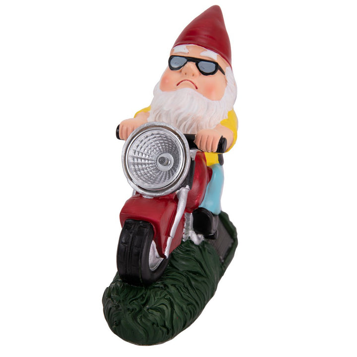 KEANO Garden Gnome Riding Motorcycle Funny Outdoor Statue Gnome Decoration Indoor Outdoor Lawn Figurines for Home Yard Garden KEANO