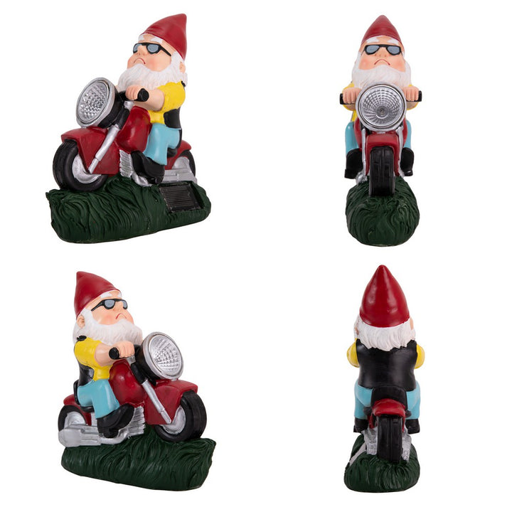KEANO Garden Gnome Riding Motorcycle Funny Outdoor Statue Gnome Decoration Indoor Outdoor Lawn Figurines for Home Yard Garden KEANO