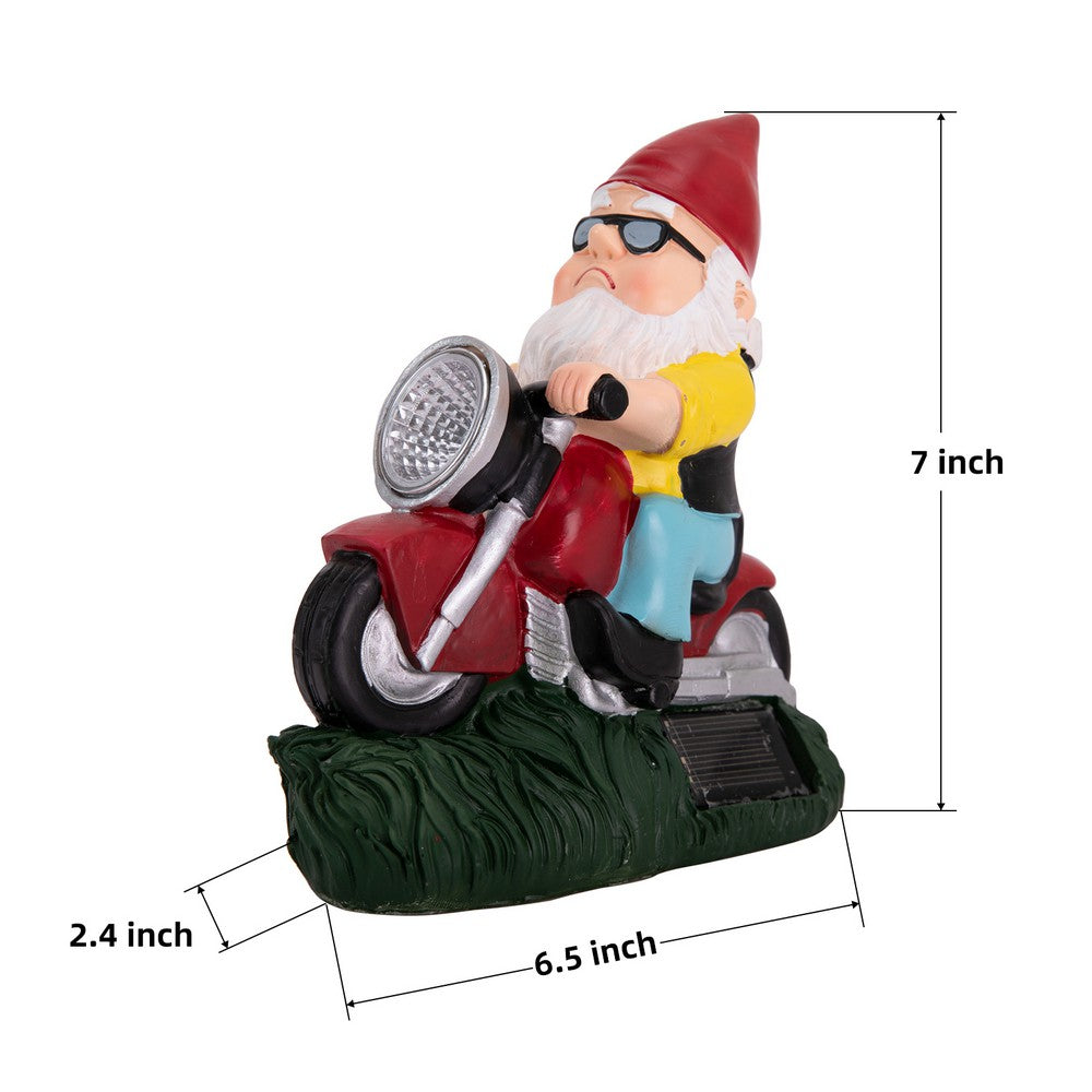 KEANO Garden Gnome Riding Motorcycle Funny Outdoor Statue Gnome Decoration Indoor Outdoor Lawn Figurines for Home Yard Garden KEANO