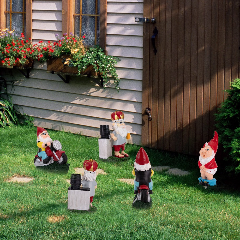 KEANO Garden Gnome Riding Motorcycle Funny Outdoor Statue Gnome Decoration Indoor Outdoor Lawn Figurines for Home Yard Garden KEANO