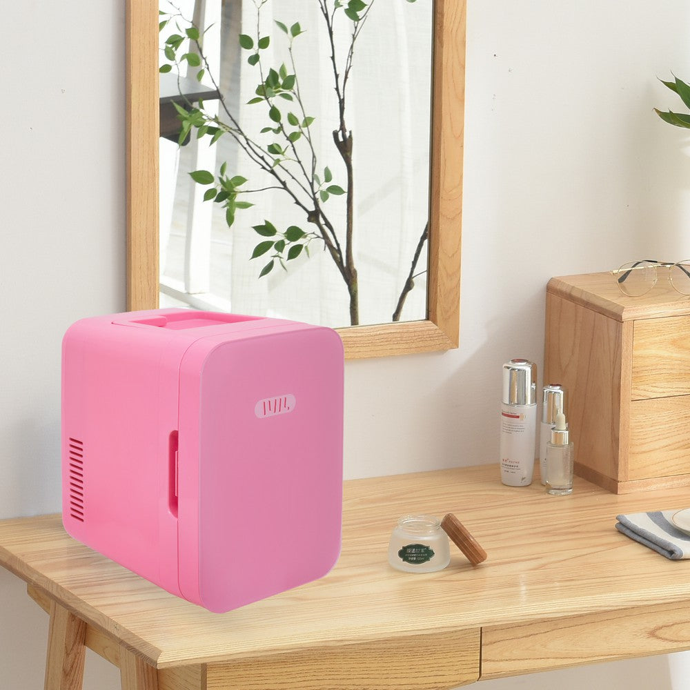 KEANO 6/10 Liter Mini Fridge for Bedroom, Office, Dorm & Car, Personal Small Refrigerator for Skincare, Makeup, Beverage, Food, Drinks, Portable Thermoelectric Cooler and Warmer, Glass Door - JOYSTARBIKE