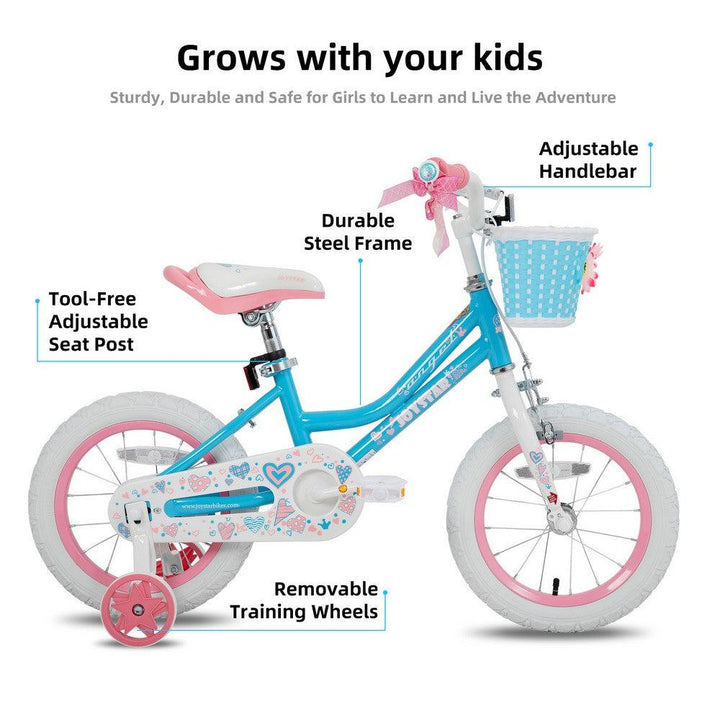 JOYSTAR Angel Girls Bike with Training Wheels & Basket - JOYSTARBIKE